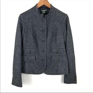 New Eddie Bauer Wool Coat Herringbone Military 4